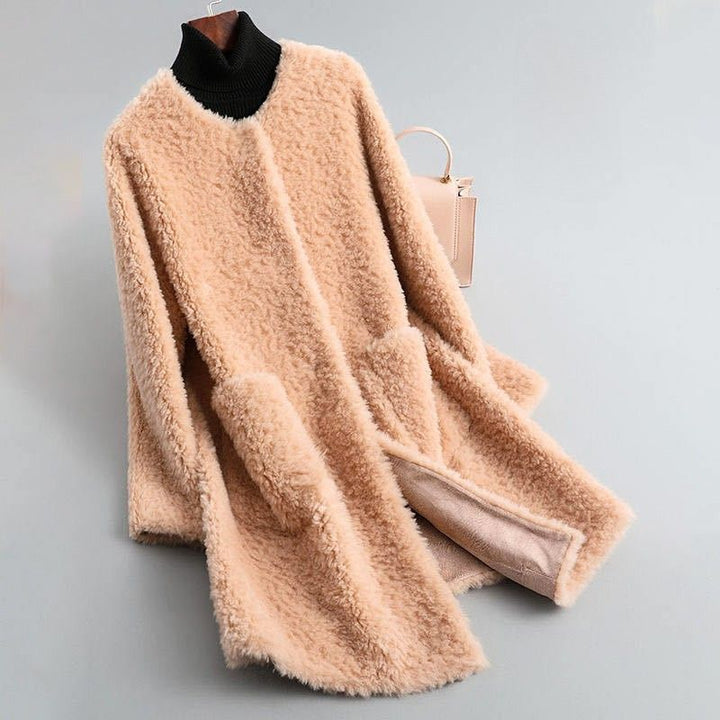 Manteau en Peluche Douce | Col Montant Cocooning – Camel #couleur_camel