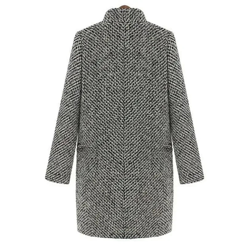 Manteau à Chevrons | Double Boutonnage Intemporel – Gris #couleur_gris