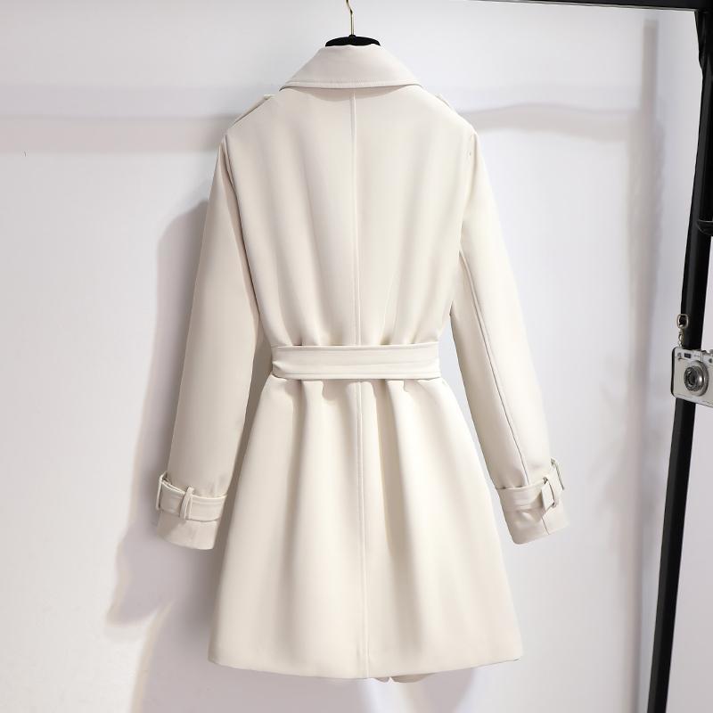 Manteau Ceinturé à Épaulettes | Jupe Évasée Élégant – Écru #couleur_cru