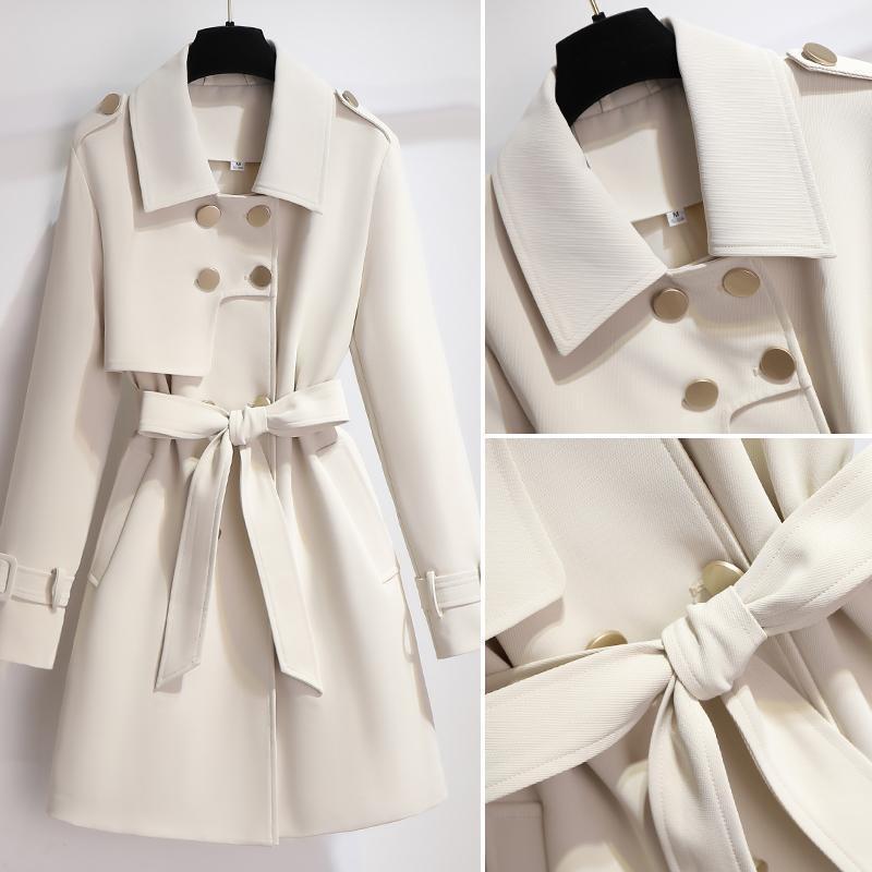 Manteau Ceinturé à Épaulettes | Jupe Évasée Élégant – Écru #couleur_cru