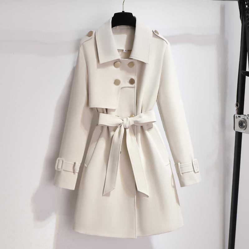 Manteau Ceinturé à Épaulettes | Jupe Évasée Élégant – Écru #couleur_cru