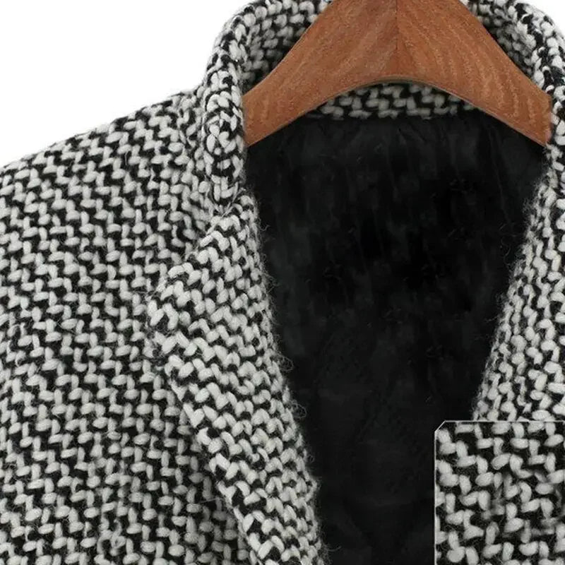 Manteau à Chevrons | Double Boutonnage Intemporel – Gris #couleur_gris