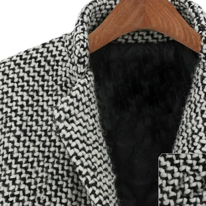 Manteau à Chevrons | Double Boutonnage Intemporel – Gris #couleur_gris