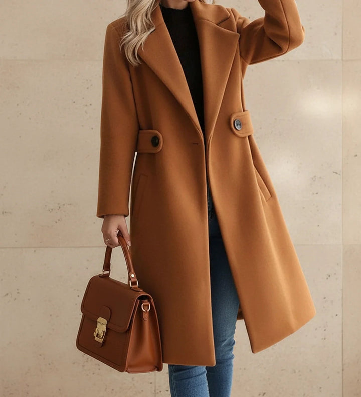 Manteau Long Ceinturé | Coupe Croisée Sophistiquée – Camel #couleur_camel